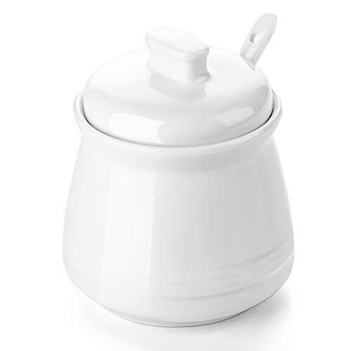 Sugar Bowl with Lid and Spoon 12 oz Ceramic Sugar Container Sugar Jar f...