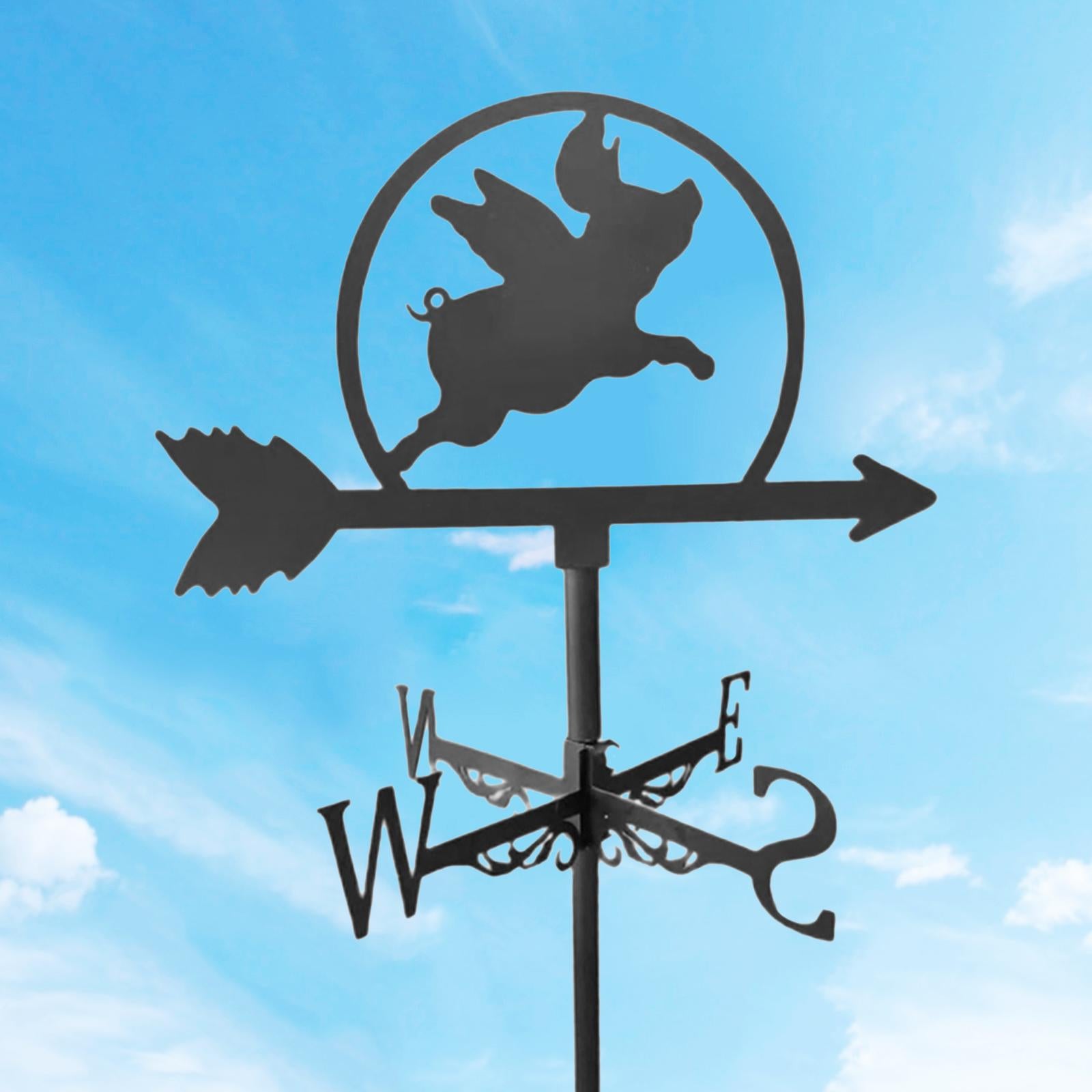 Durable Weather Vane Animal Statue Wind Direction Indicator Farm Scene Home Outdoor Garden Yard Measuring Tool Roof Decor -