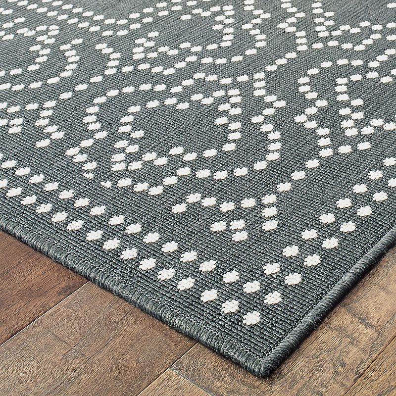 StyleHaven Mainland Delicate Geometric Border Indoor Outdoor Rug