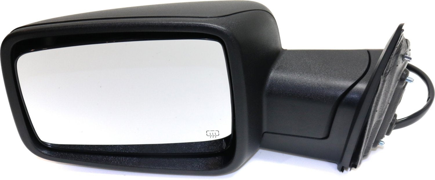 Mirror Compatible With 2013 Ram 1500 2500 Left Driver Side Heated In-housing Signal Light Textured Black Kool-Vue