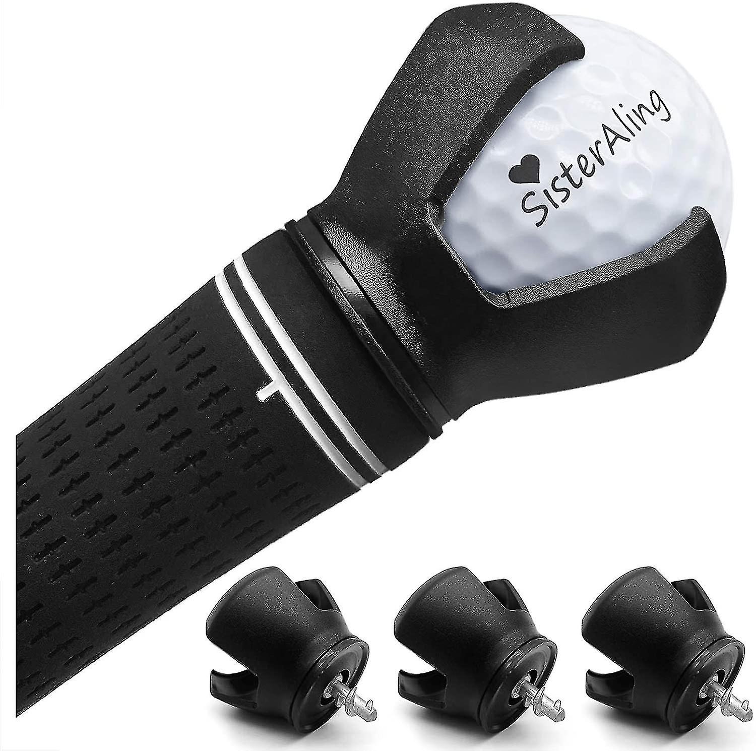 3-prong Golf Ball Retriever Grabber Pick Up，back Saver Claw Put On Putter Grip，suction Cup Ball Grabber，sucker For Golf Screws Tool (3 Pack)