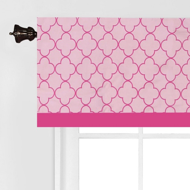 Bacati Quatrefoil Pink Window Valance