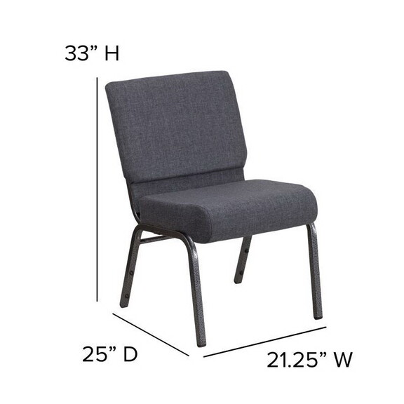 HERCULES Series 21W Church Chair in Dark Gray Fab...