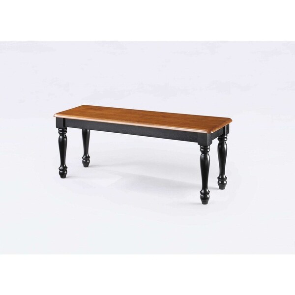 Autumn Lane Farmhouse Solid Wood Dining Bench， Black and Natural Finish