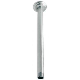 Westbrass 12 in. IPS x 12 in. Round Ceiling Mount Shower Arm with Flange Satin Nickel D3612A-07