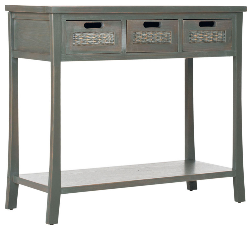 Mattie 3 Drawer Console French Gray   Tropical   Console Tables   by V.S.D Furniture  Houzz