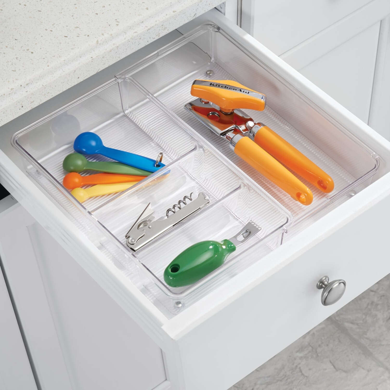 iDesign Linus 2.3 in. H X 7 in. W X 12 in. D Plastic Adjustable Expandable Drawer Organizer