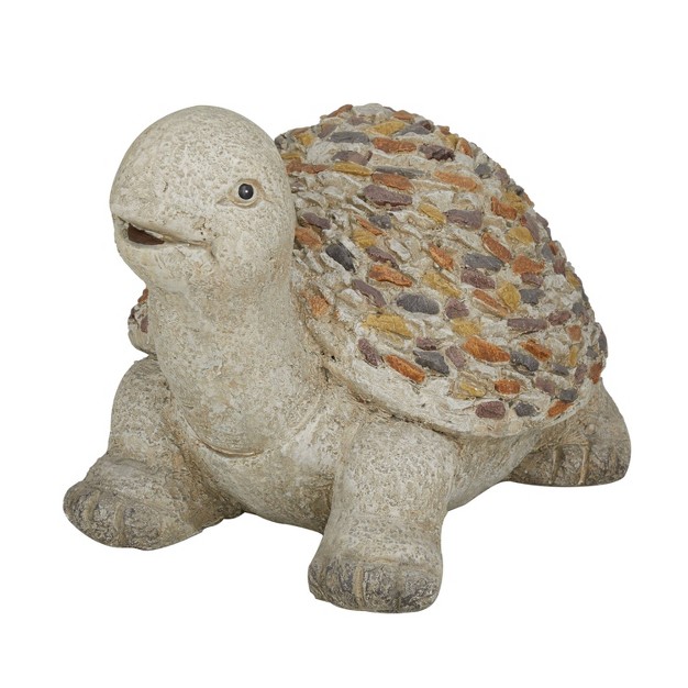 Farmhouse Turtle Magnesium Oxide Garden Sculpture White Olivia amp May