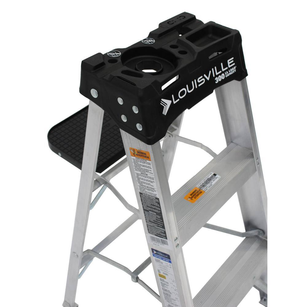 Louisville Ladder 8 ft. Aluminum Step Ladder with 300 lbs. Load Capacity Type IA Duty Rating AS3008