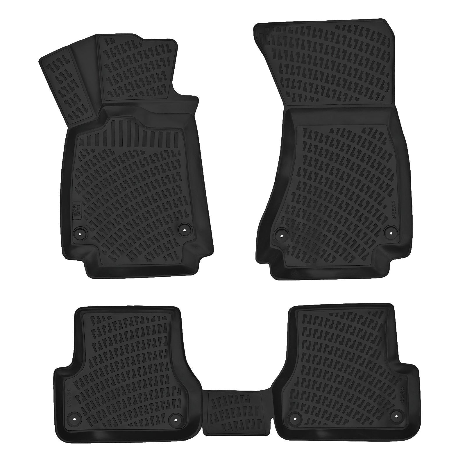 Crocliner Front and Rear All Weather Custom Fit Floor Mats Audi A6 Sedan / 2012-2018