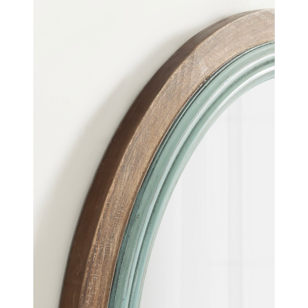 Kate and Laurel Palmer Wood Round Wall Mirror   26\