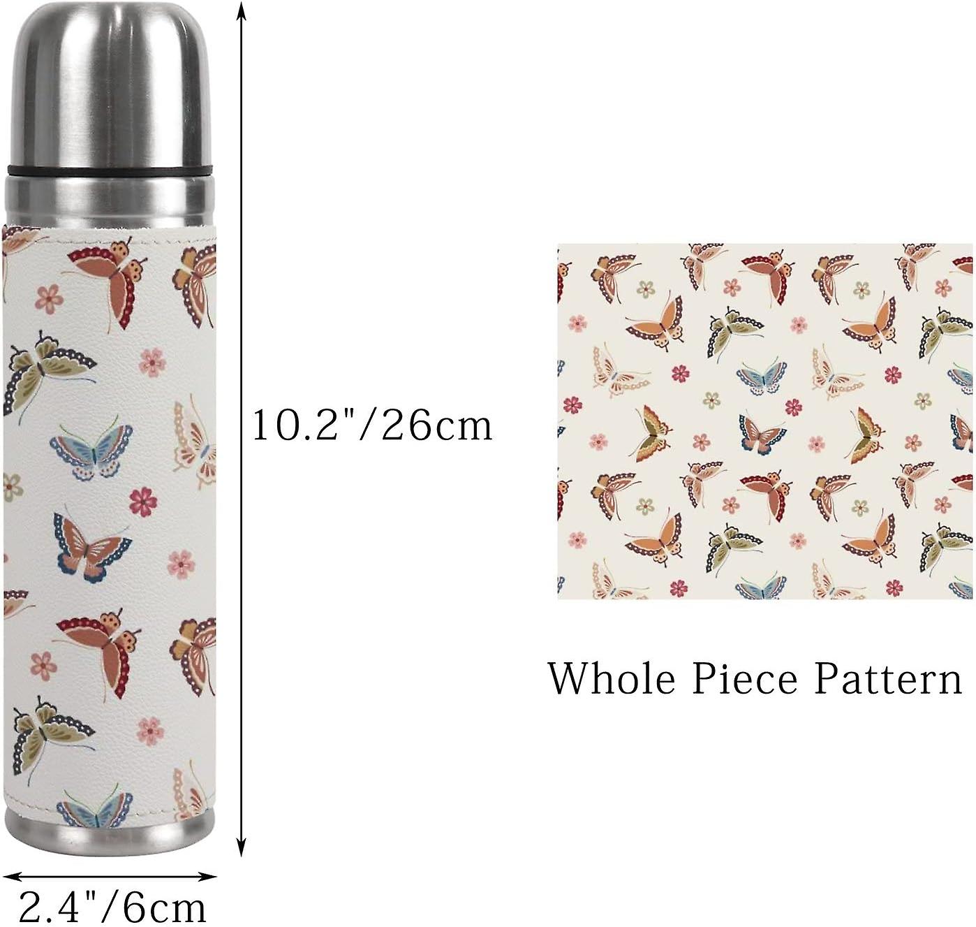 Insulated Mug Stainless Steel Water Bottle 1050331055 Colorful Butterflies Vacuum Cup Travel Mug For Office