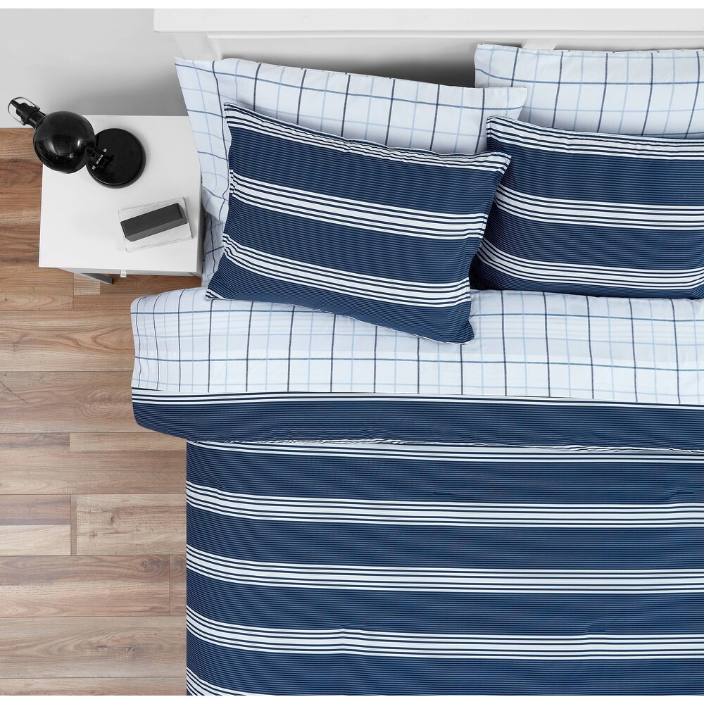 Nautica Craver Cotton Reversible Navy Comforter Set