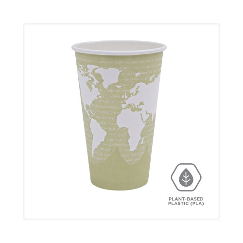 Eco-Products World Art Renewable and Compostable Hot Cups， 16 oz， 50/Pack， 20 Packs/Carton (EPBHC16WA)