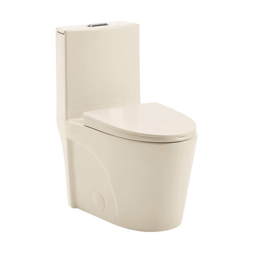 Swiss Madison St. Tropez 1-Piece 1.11.6 GPF Dual Flush Elongated Toilet in Bisque Seat Included SM-1T254BQ