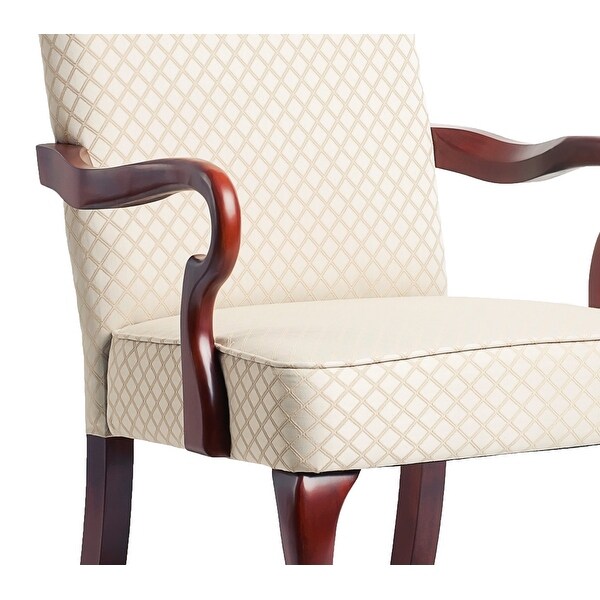 Copper Grove Casalis Cherry Finish Gooseneck Accent Chair