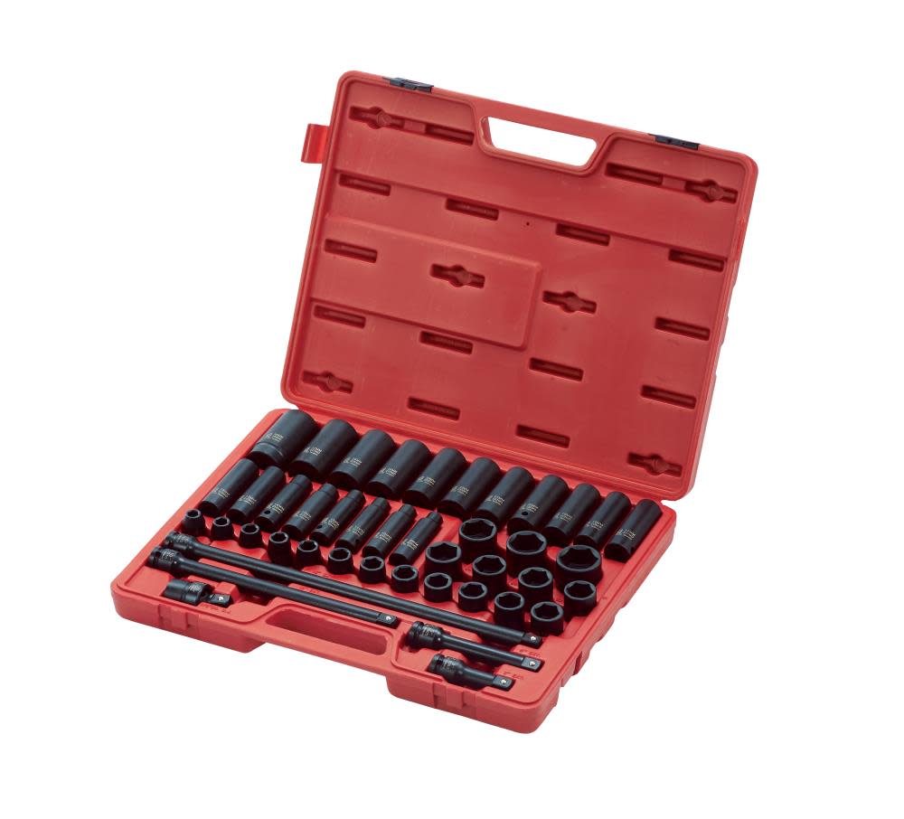 43 pc. 1/2 In. Drive Master Metric Impact Socket Set