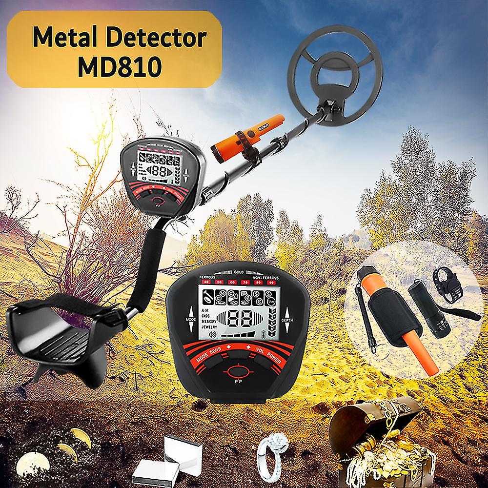 Md810 Metal Detector Underground Professional Depth 2.5m Search Finder Gold Detector Treasure Detecting Pinpointer Waterproof