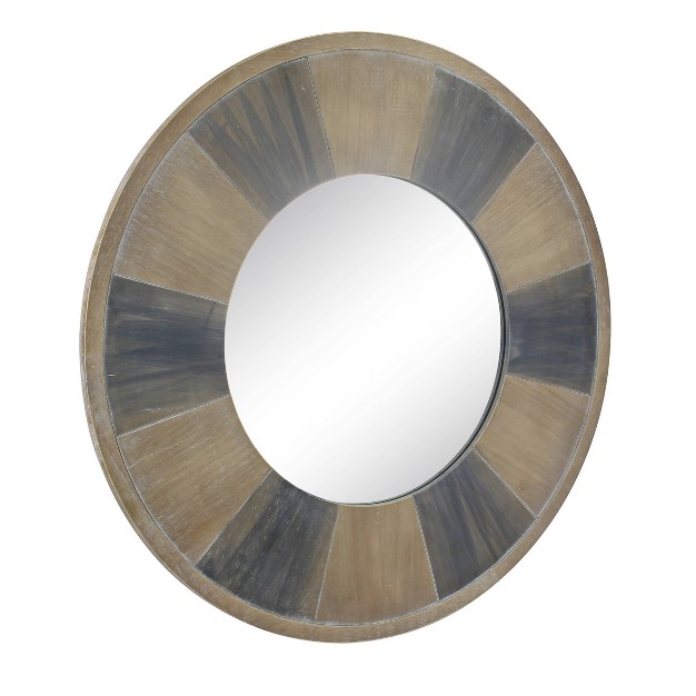 Round Rustic Mirror Two Tone Stonebriar Collection