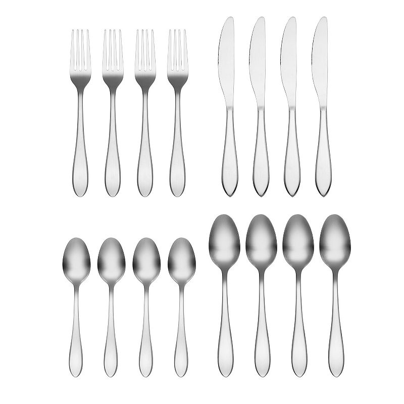 Cambridge Suji Satin 16-pc. Flatware Set with Chrome Storage Caddy