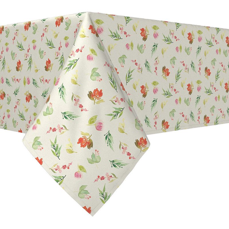 Rectangular Tablecloth， 100% Cotton， 52x104， Painted Petals