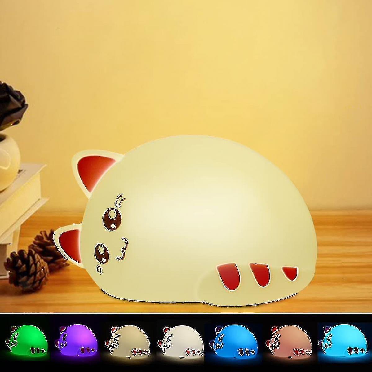 Nursery Night Light， Soft Silicone Cute Cat Led Night Light For Kid