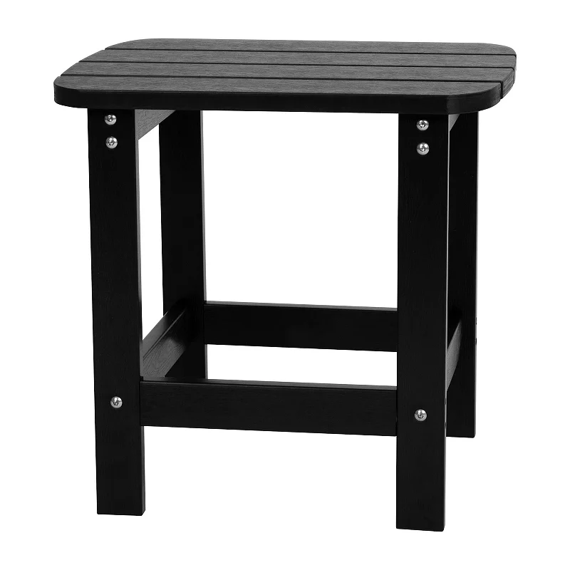 Emma and Oliver Hammond Indoor/Outdoor Polyresin Adirondack Side Table for Porch， Patio， or Sunroom