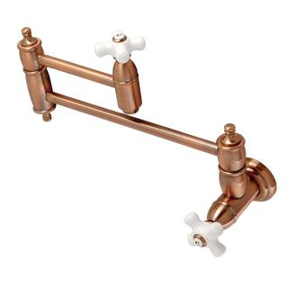 Kingston Brass Restoration Wall Mounted Pot Filler in Antique Copper HKS310PXAC