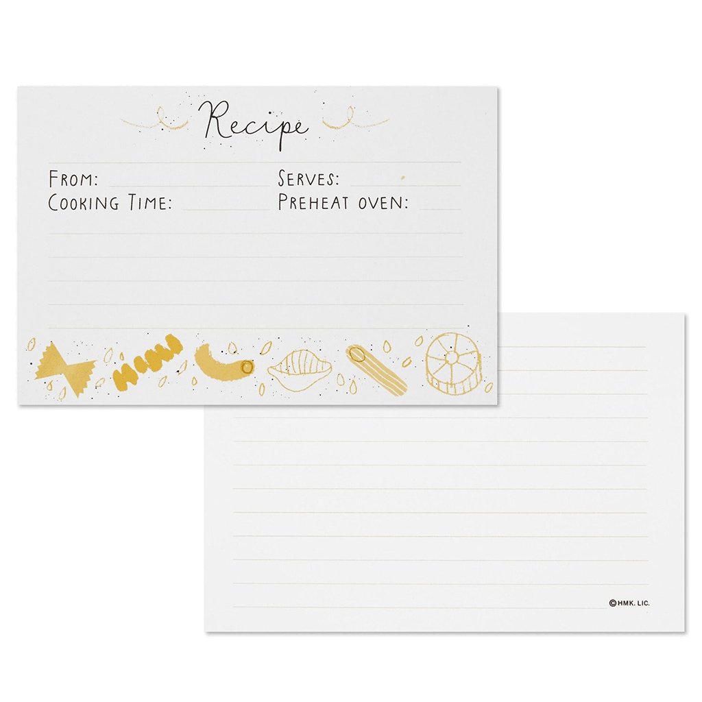 Hallmark  Pasta Recipe Cards, Pack of 36