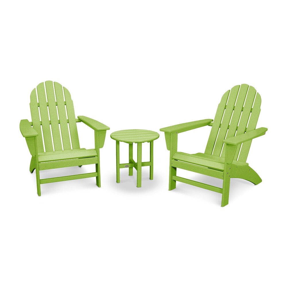 POLYWOOD Vineyard 3 piece Outdoor Adirondack Chair and Table Set