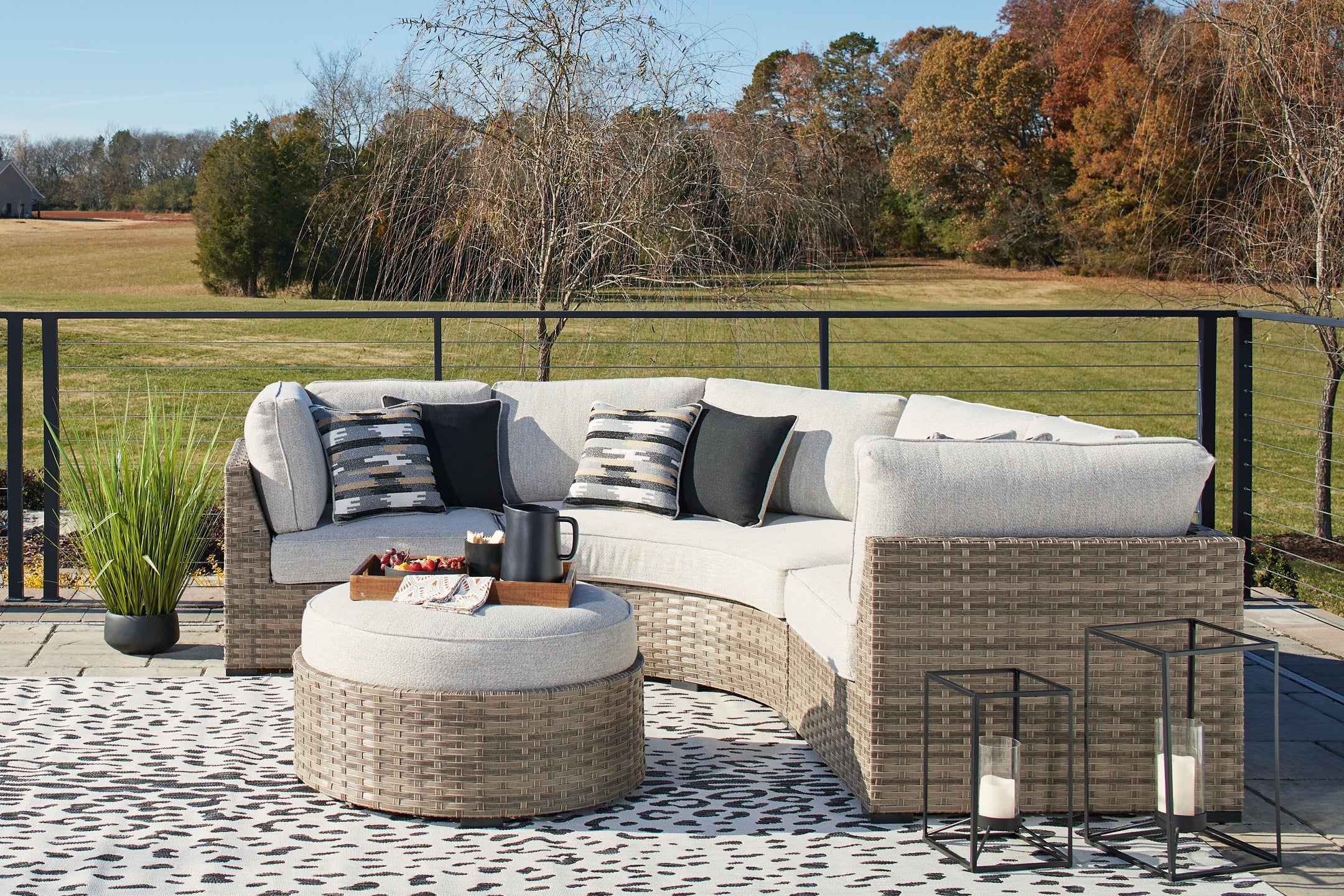 Calworth 5-Piece Outdoor Sectional with Ottoman