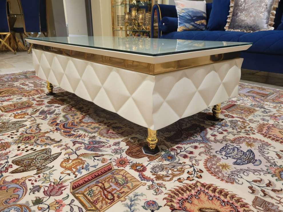 Infinity Coffee Table With Glass Top   Traditional   Coffee Tables   by Infinity Furniture  Houzz