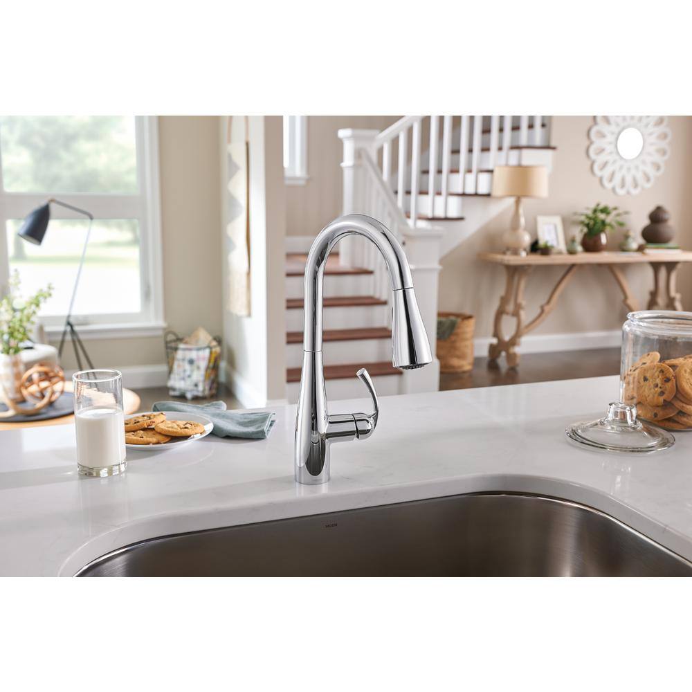 MOEN Essie Single-Handle Pull-Down Sprayer Kitchen Faucet with Reflex and Power Clean in Chrome 87014