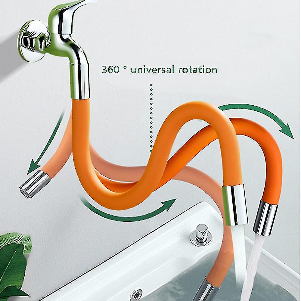 Kitchen Universal Faucet Foaming Extender 360 Rotation Pipe Tap Extension Long Hose Flexible