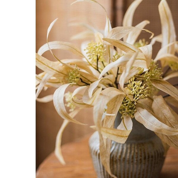 RusticReach Silk Long Eucalyptus Leaf Bunch in Natural Color