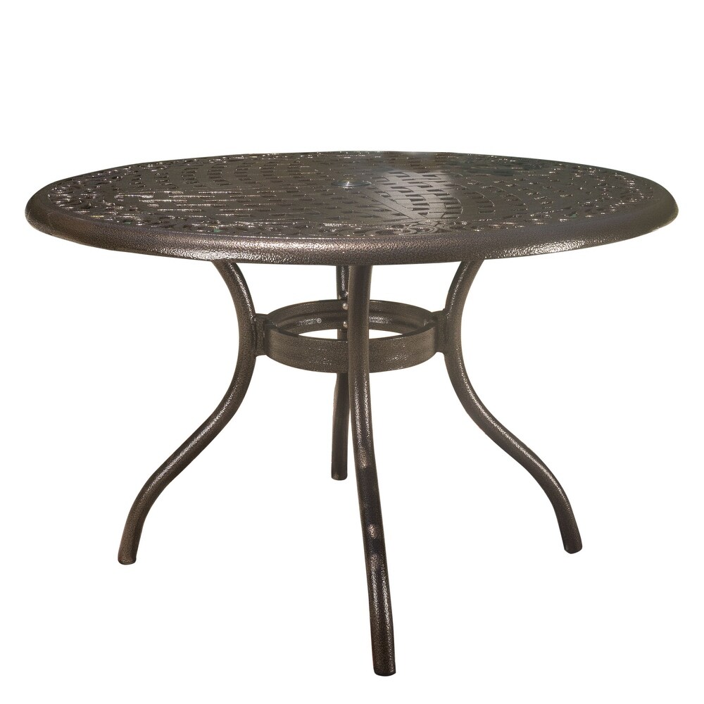 Hallandale Round Aluminum Bronze Dining Table by Christopher Knight Home