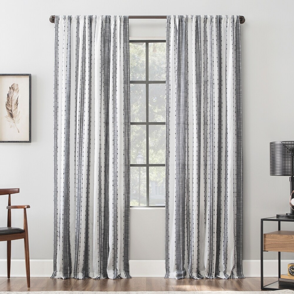 Archaeo Slub Texture Stripe Cotton Curtain  Single Panel