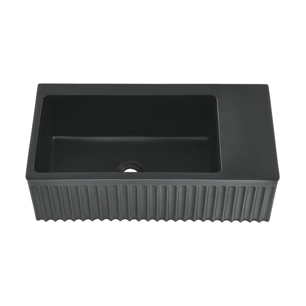 Swiss Madison Delice 24 in. Ceramic Rectangular Wall-Mount Bathroom Sink in Matte Black SM-WS355MB