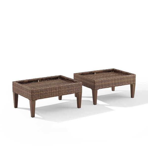 Crosley Capella Outdoor Wicker Ottoman (Set of 2)