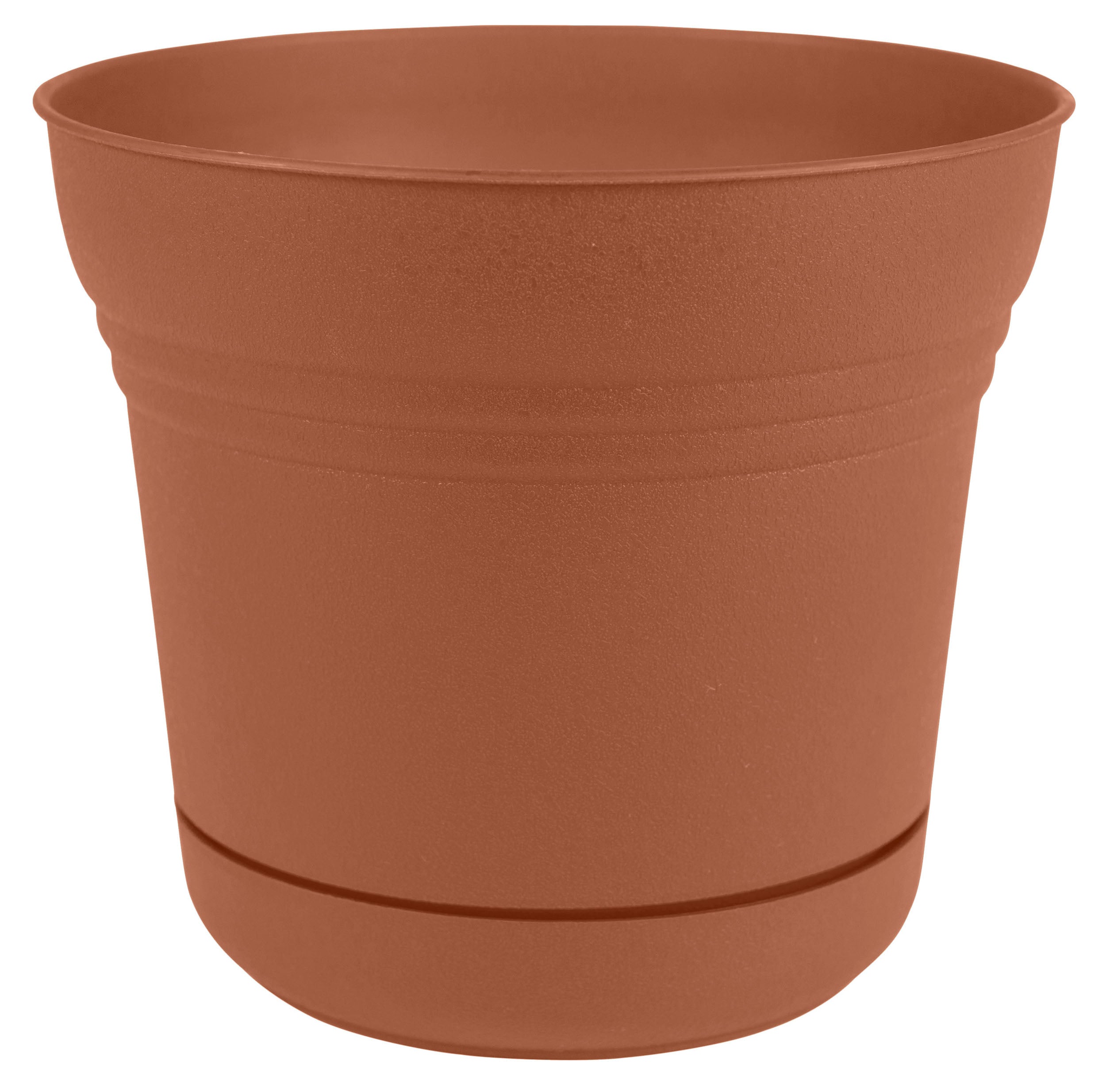 Bloem Saturn Planter w/ Saucer 12 in. Terra Cotta