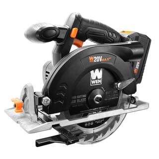 WEN 20-Volt Max 6.5 in. Cordless Circular Saw with 4.0 Ah Lithium-Ion Battery and Charger 20625