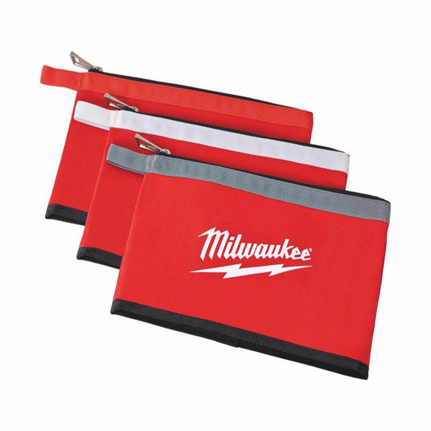 MW 0.75 in. W X 8 in. H Canvas Tool Pouch Red 3 pc