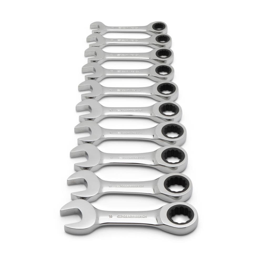 GEARWRENCH Combination Wrench Set 10 pc. Stubby Ratcheting Metric 9520D from GEARWRENCH