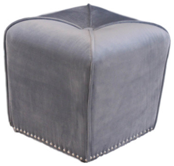 Aalten Velvet Ottoman   Transitional   Footstools And Ottomans   by Monsoon Pacific  Houzz