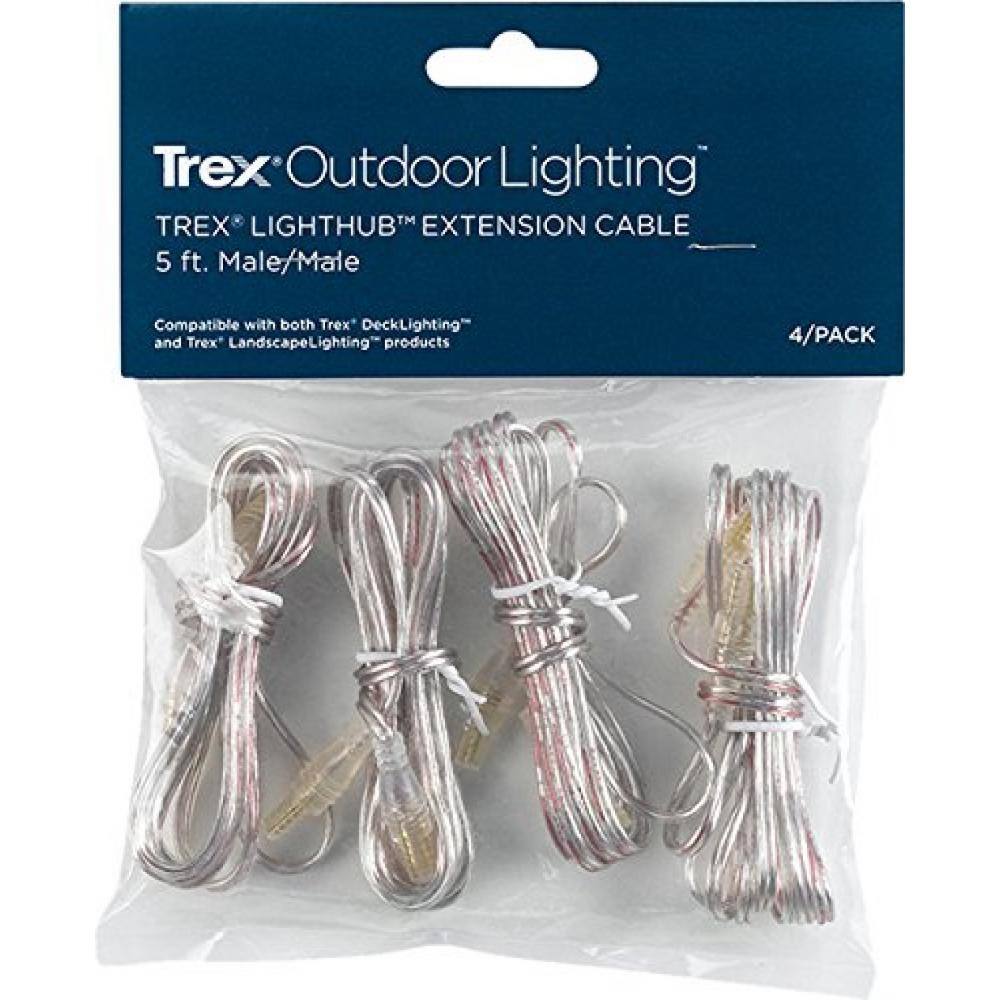 Trex LightHub Deck Lighting 5 ft. Male Wire (4-Pack) 543750012