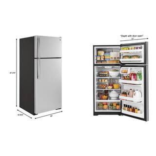 GE 17.5 cu. ft. Top Freezer Refrigerator in Stainless Steel ENERGY STAR GTE18GSNRSS