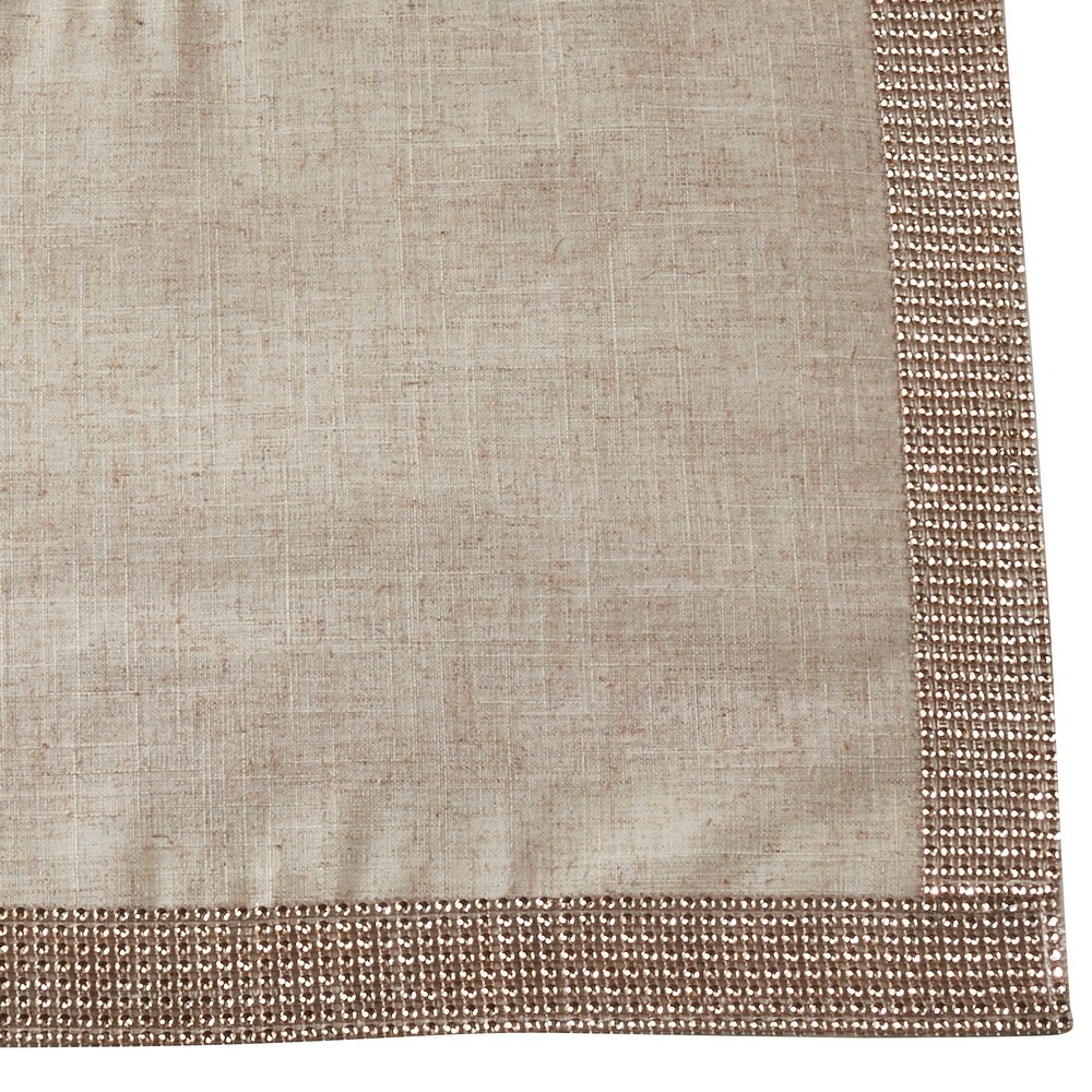 Linen Blend Runner With Studded Borders