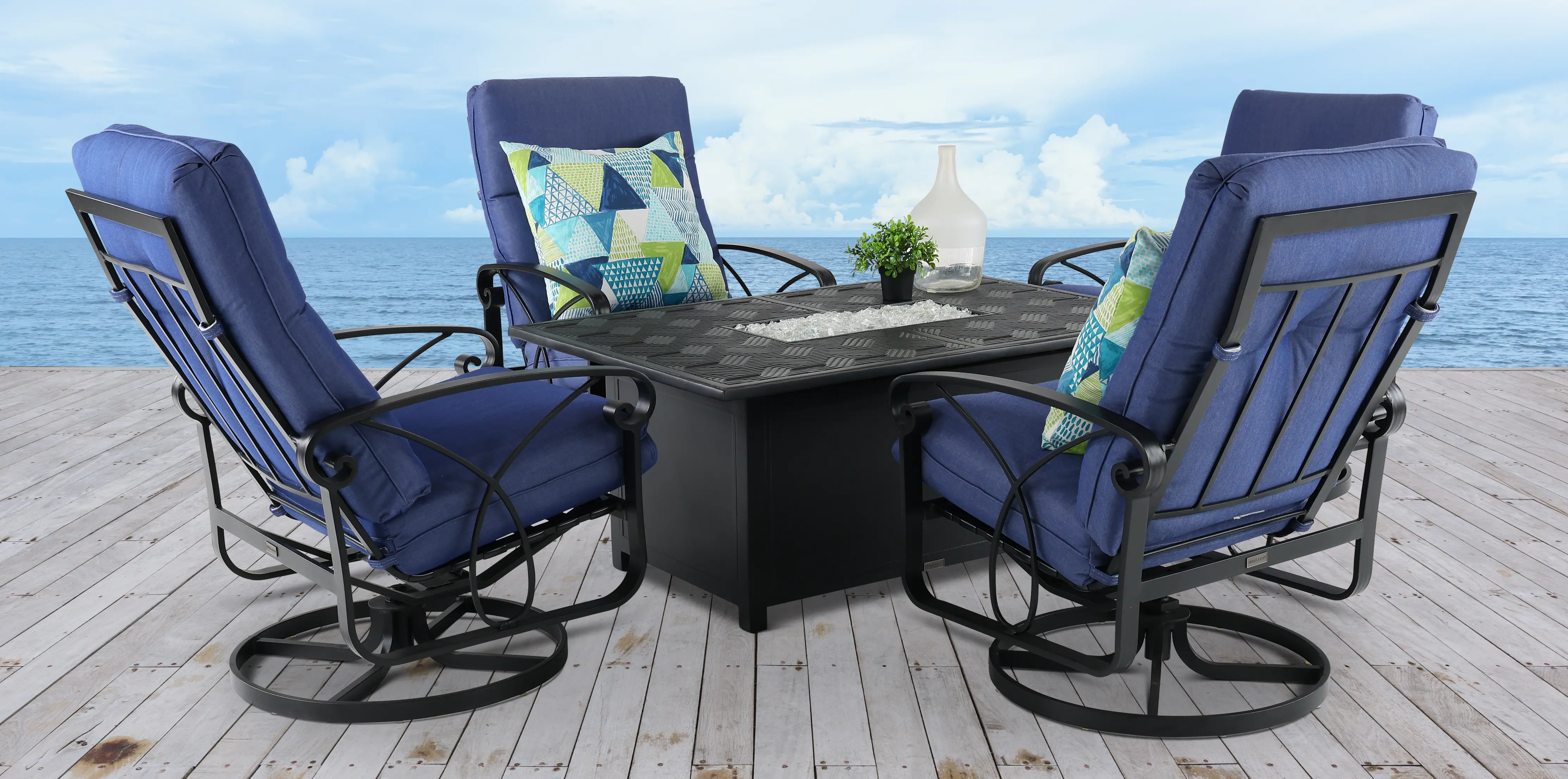 Palazzo 5 Piece Misty Blue Patio Dining Set