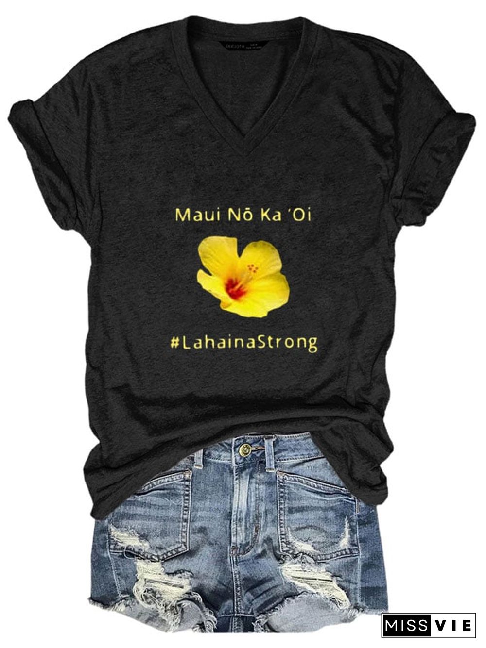 Women's Lahaina Strong V Neck T-Shirt