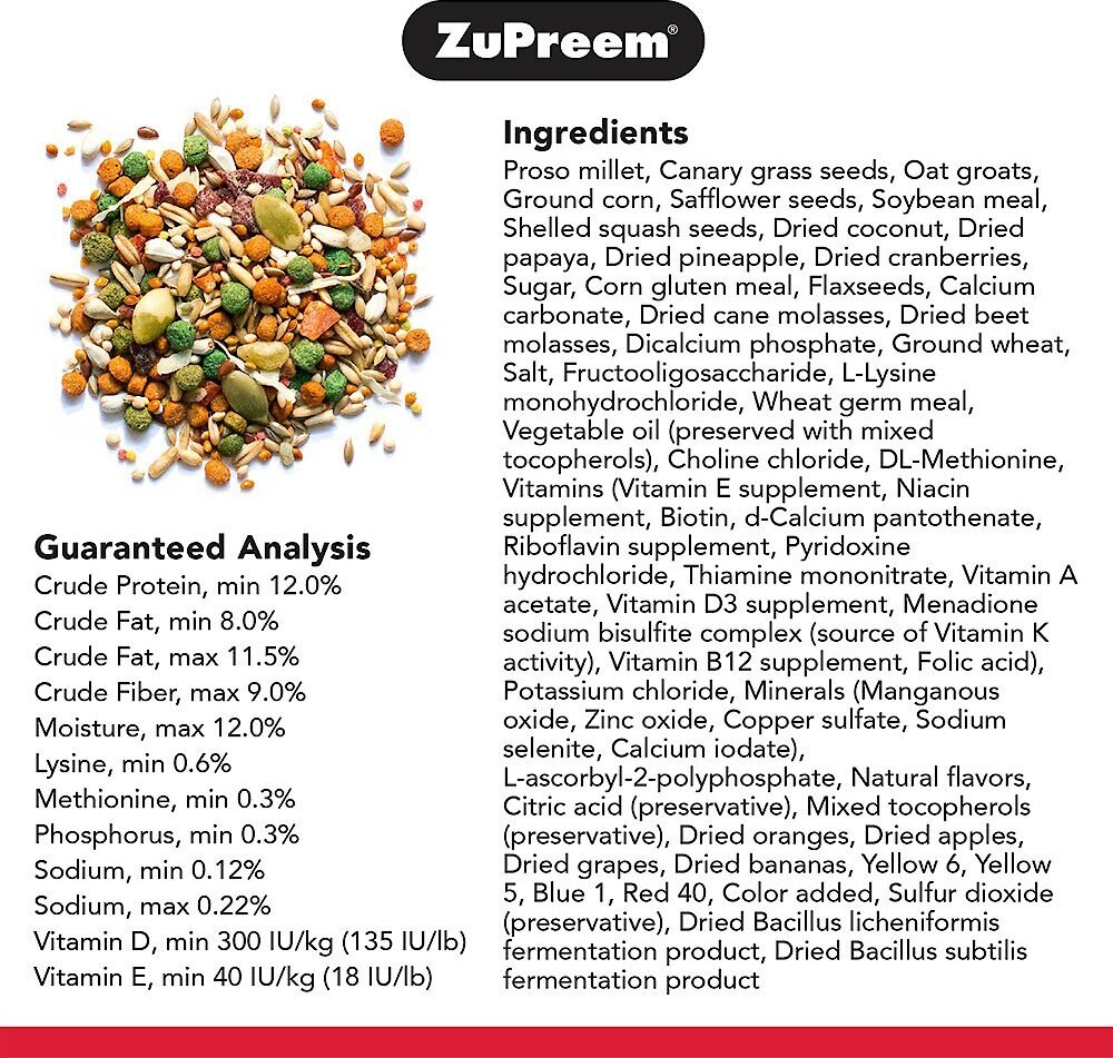 ZuPreem Smart Selects Medium Sized Bird Food